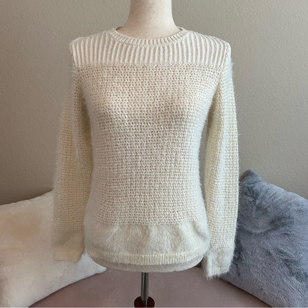 Beautiful Loft multi texture sweater Cotton wool blend Ultra soft feminine Small